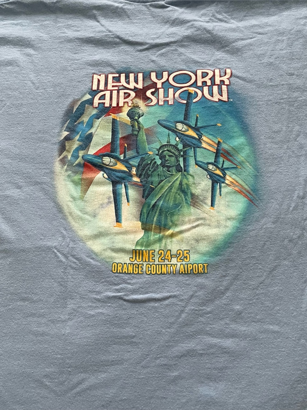 Gildan y2k vintage New York Air Show 100% cotton t shirt, size 2XL